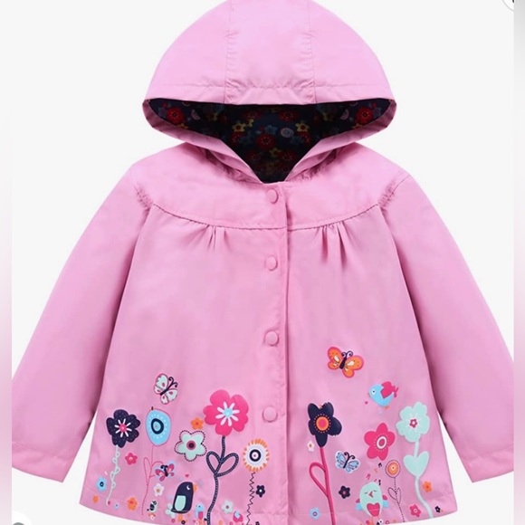 LZH Girl Baby Kid Waterproof Hooded Coat Jacket Outwear Suit Raincoat Hoodie - Picture 1 of 3